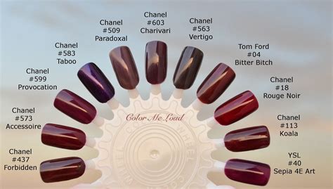 chanel nails color chart